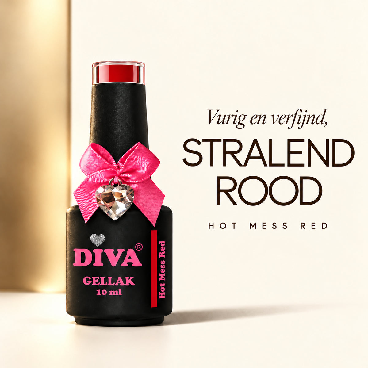 Tekstbeeld — DIVA Gellak Hot Mess Red 10 ml #