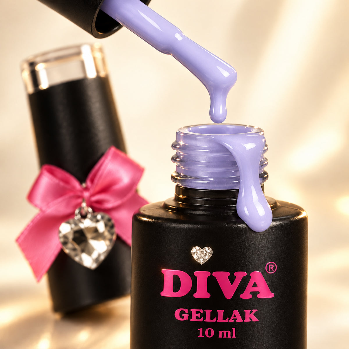 Druppel- en textuurdetail — DIVA Gellak Lavender Dream 10 ml #