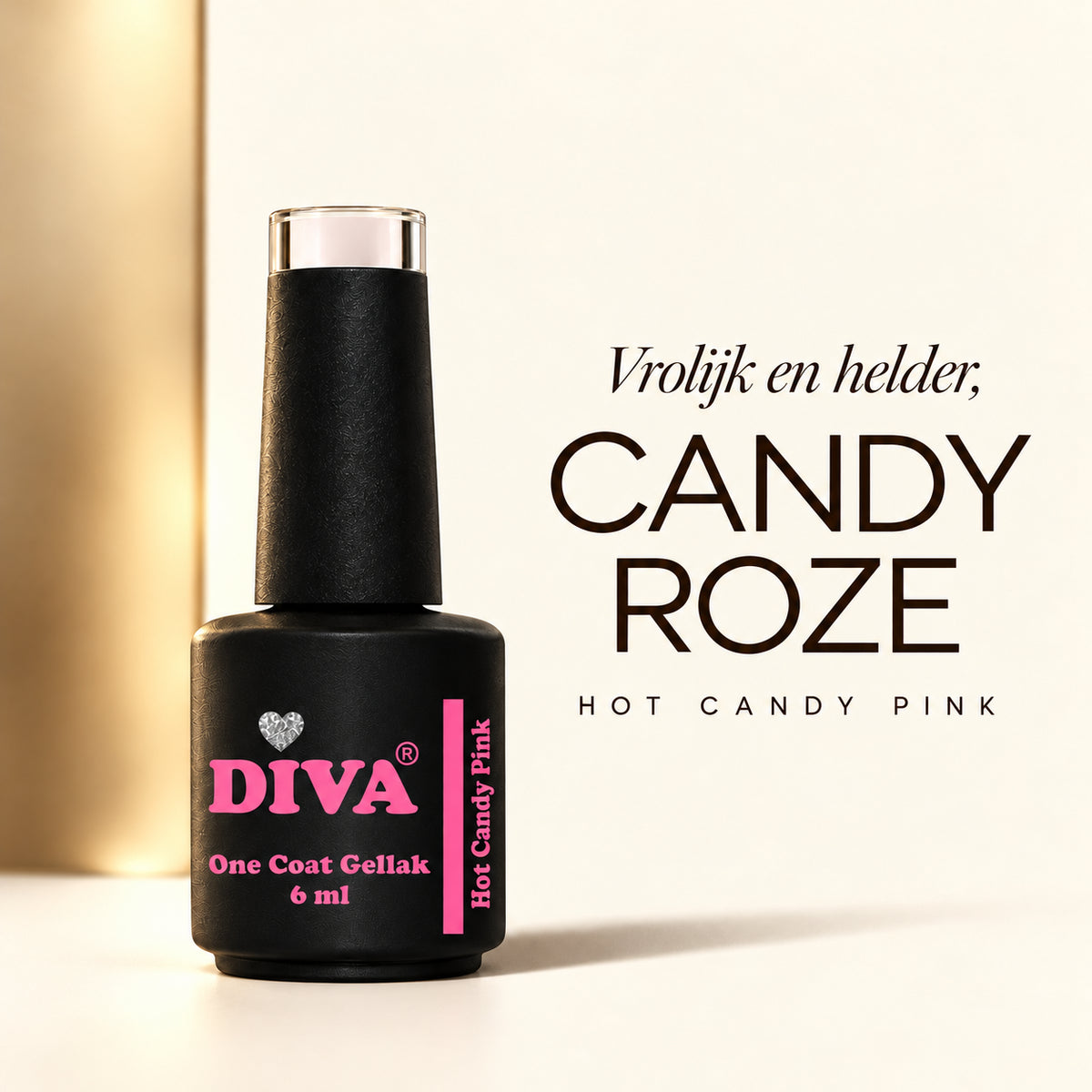 Tekstbeeld — DIVA One Coat Gellak Hot Candy Pink 6 ml
