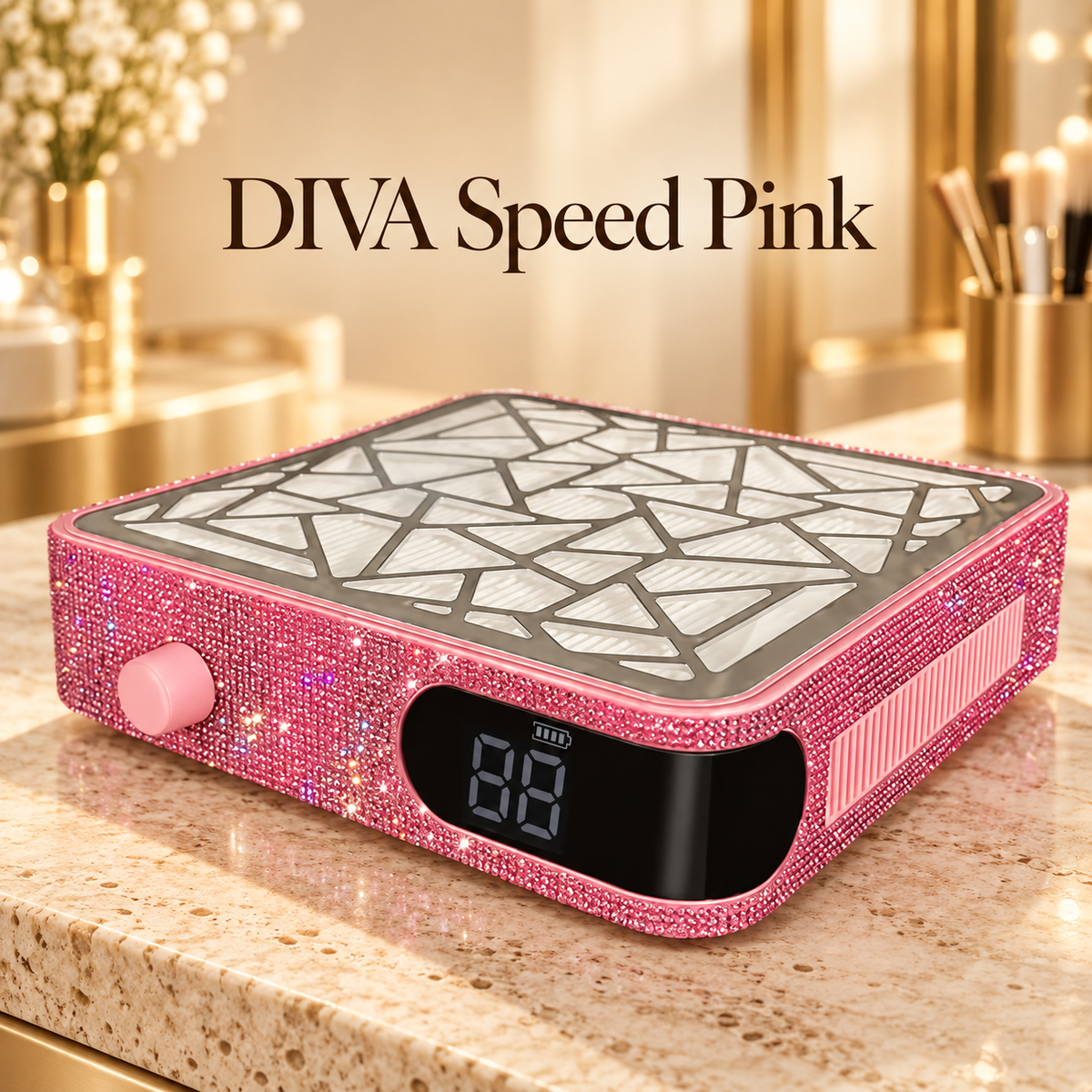 Sfeerbeeld met productnaam — Diva's Speed Nail Dust Collector Pink Rhinestones