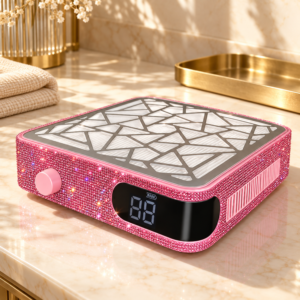 Stilleven — Diva's Speed Nail Dust Collector Pink Rhinestones