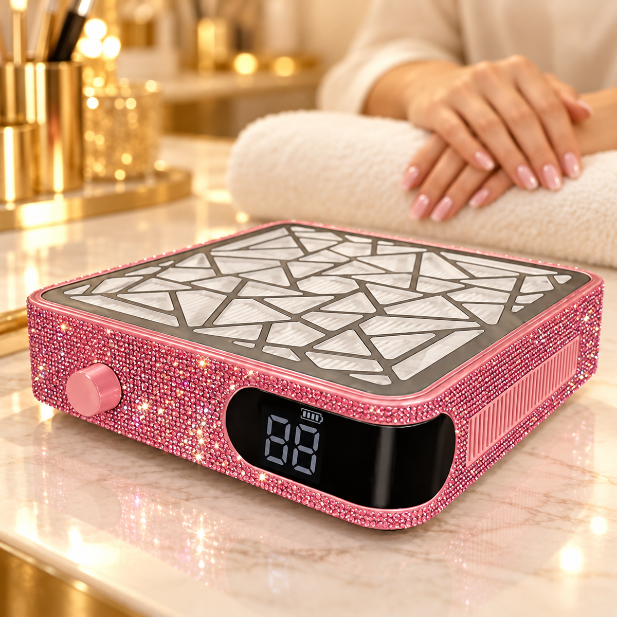 Salonbeleving — Diva's Speed Nail Dust Collector Pink Rhinestones