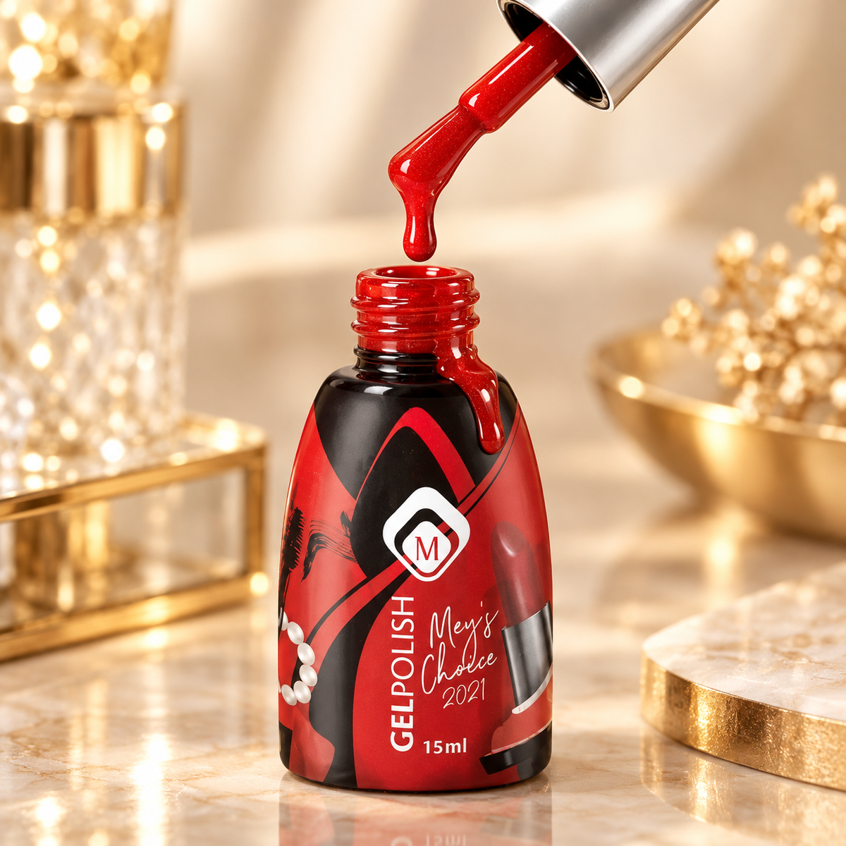 Druppel- en textuurdetail — Gelpolish Mey's Choice 2021