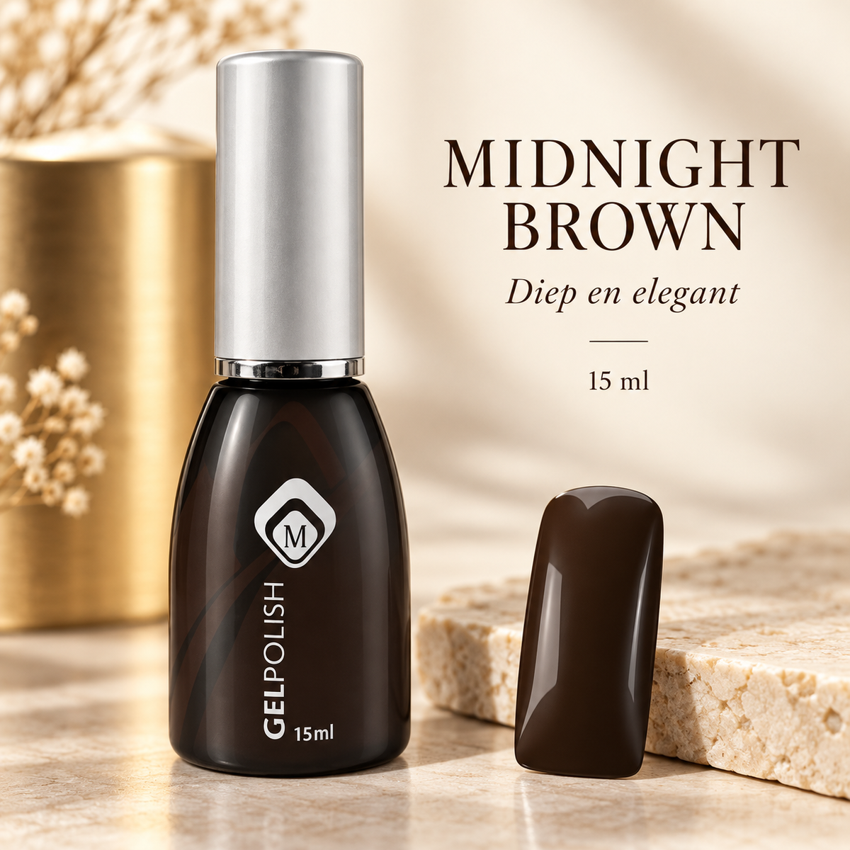 Tekstbeeld — Gelpolish Midnight Brown 15ml