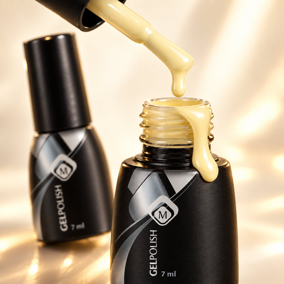 Druppel- en textuurdetail — Gelpolish Yellow 2