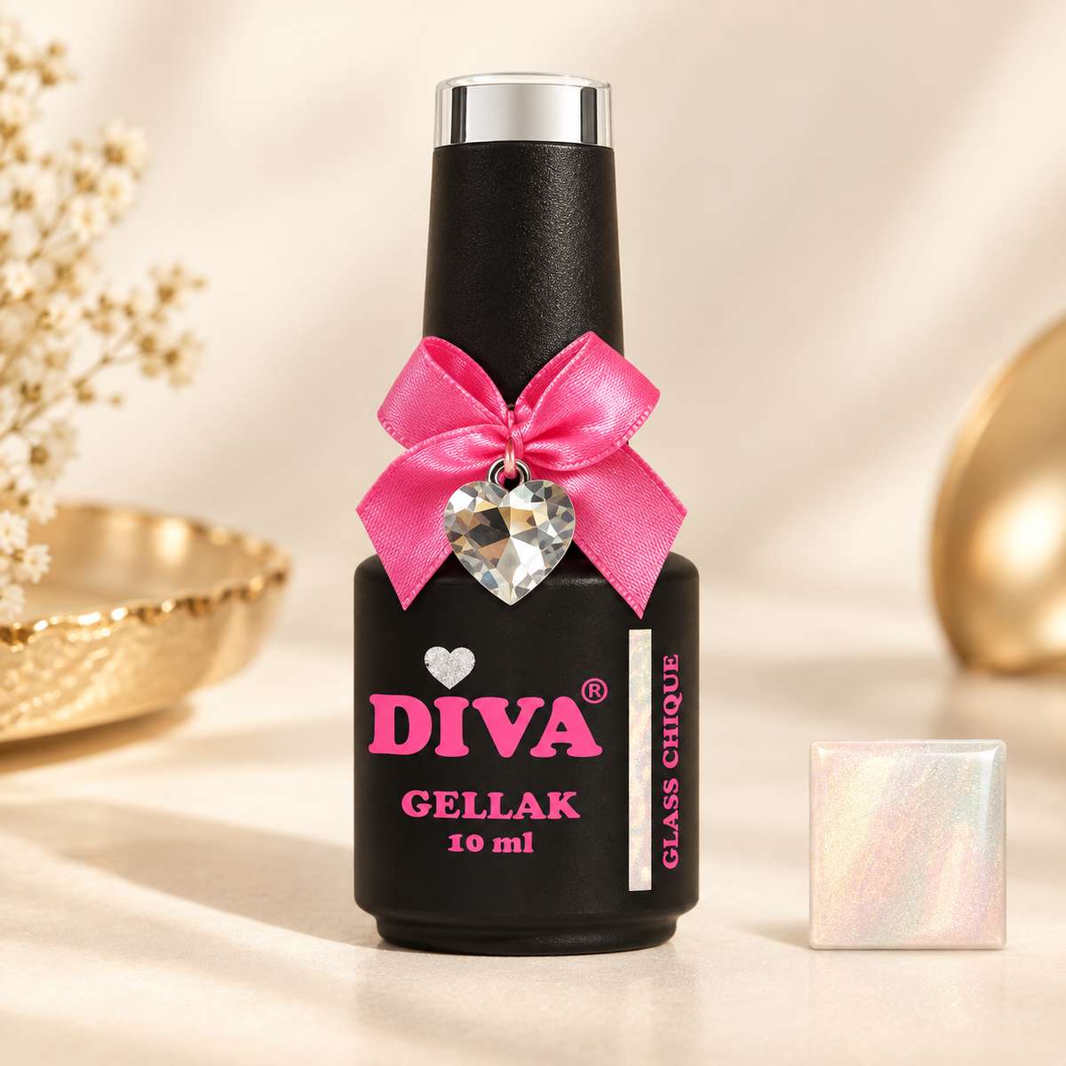 Productfoto met kleurstaal — Glass Chique  (Glitter Glass Collection)