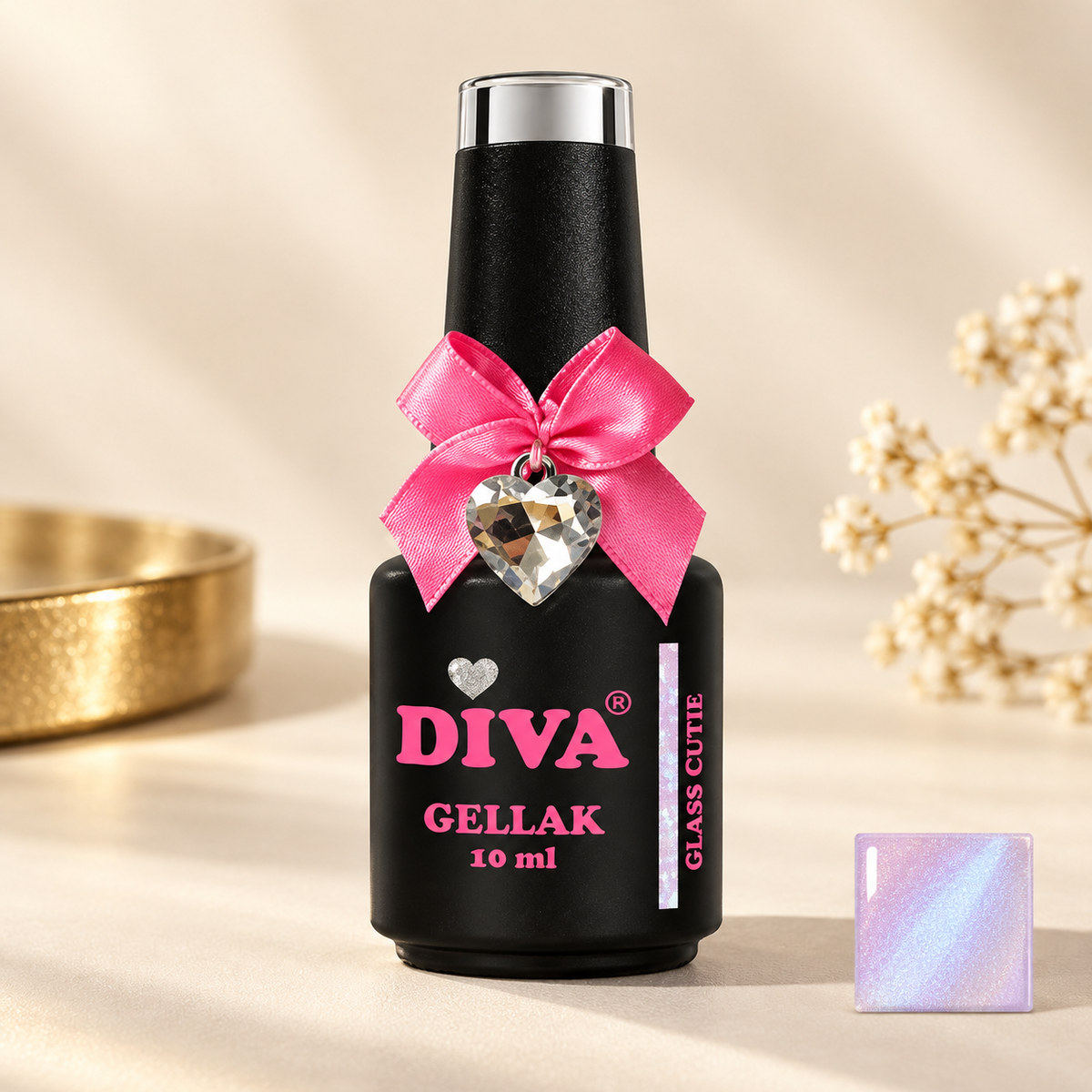 Productfoto met kleurstaal — Glass Cutie  (Glitter Glass Collection)