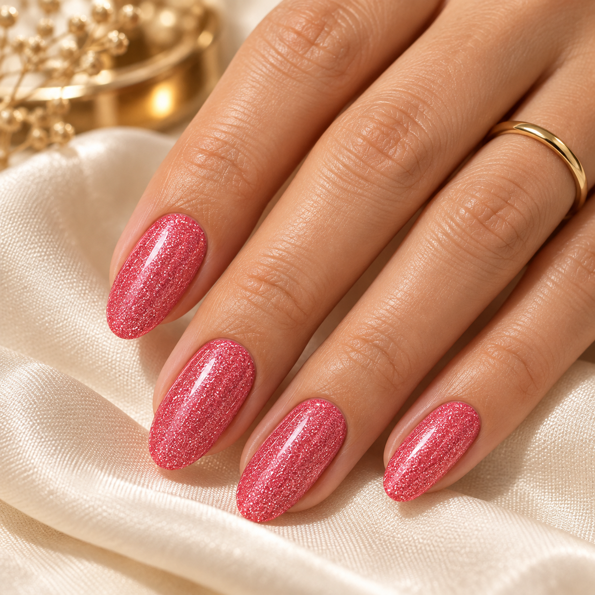 Nagels van dichtbij — GP Shocking Pink Glitter