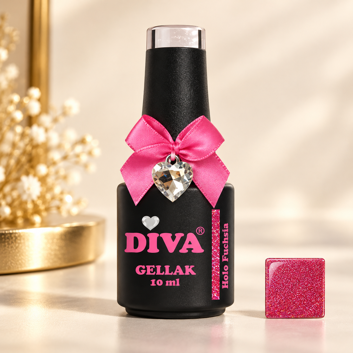 Productfoto met kleurstaal — Holo Fuchsia (Holo Rainbow Colorful Collection)