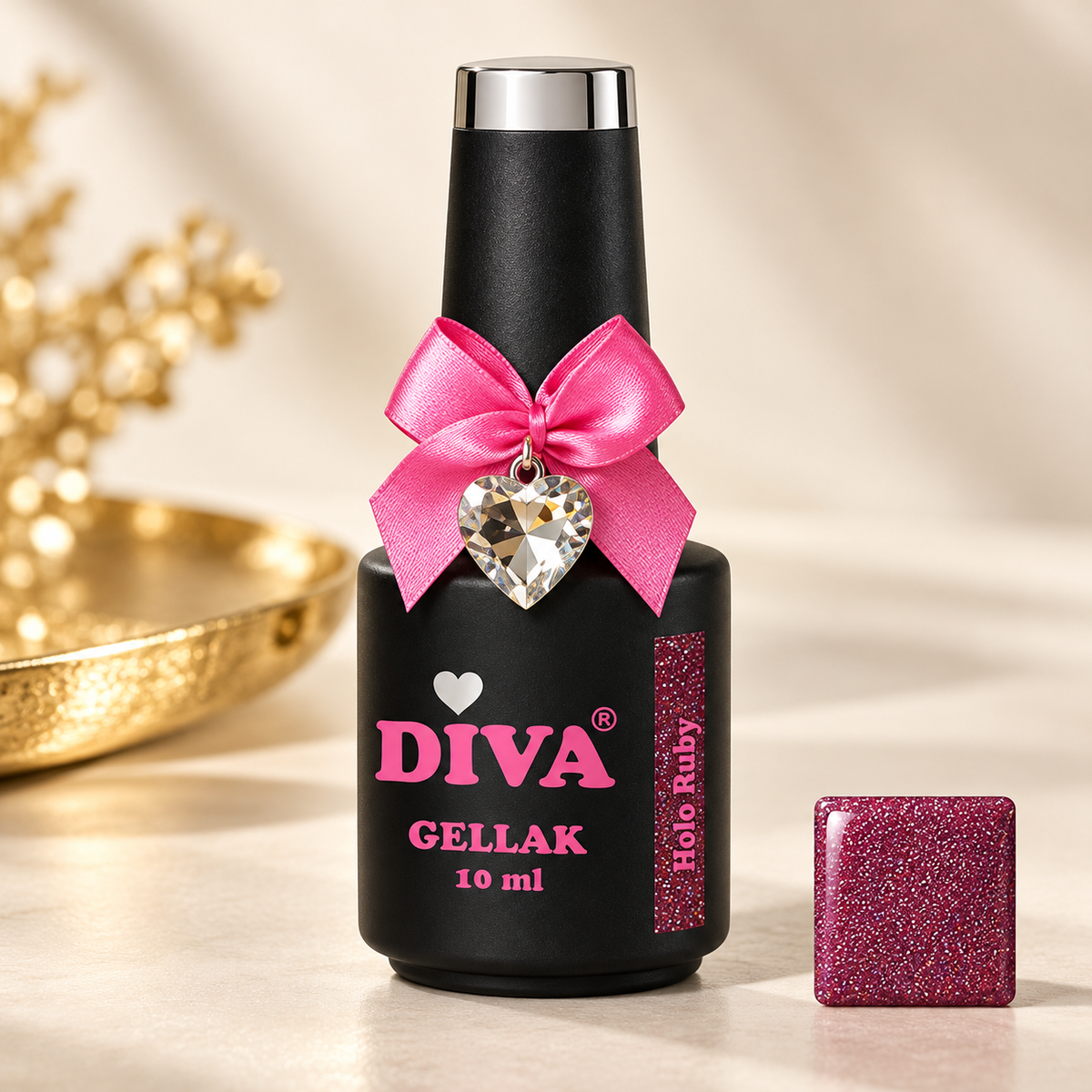 Productfoto met kleurstaal — Holo Ruby (Holo Rainbow Colorful Collection)